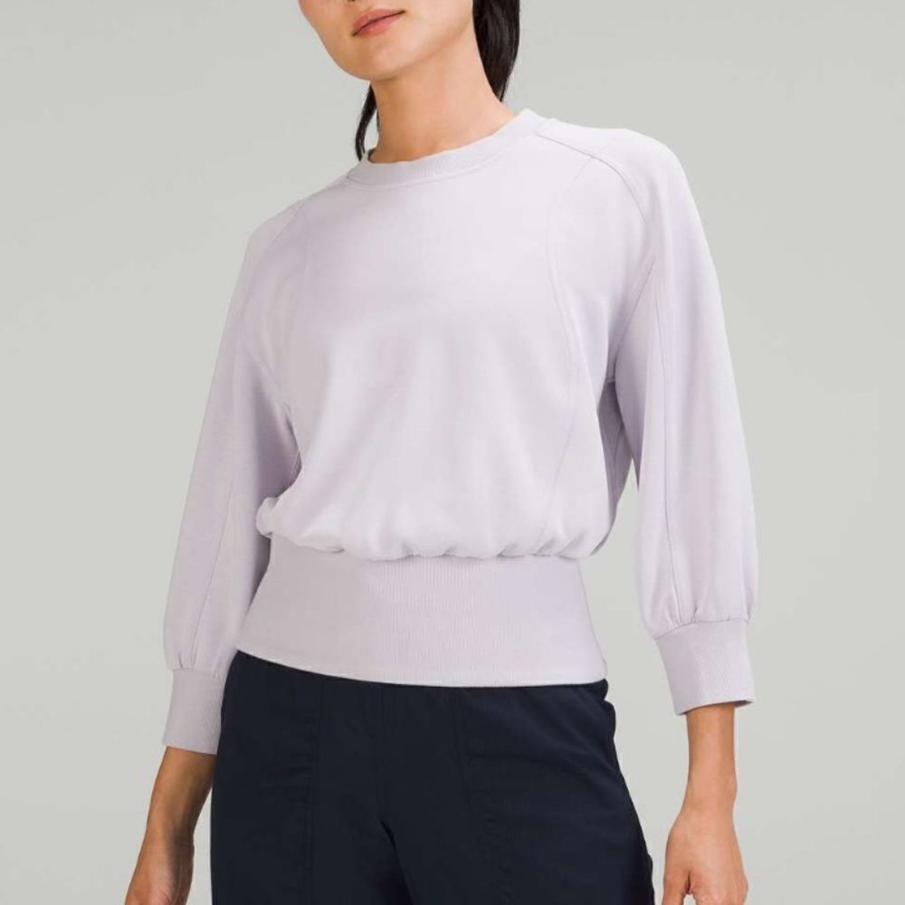 Lululemon lemon Softstreme Ribbed-Hem
Pullover Faint Lavender size 6
